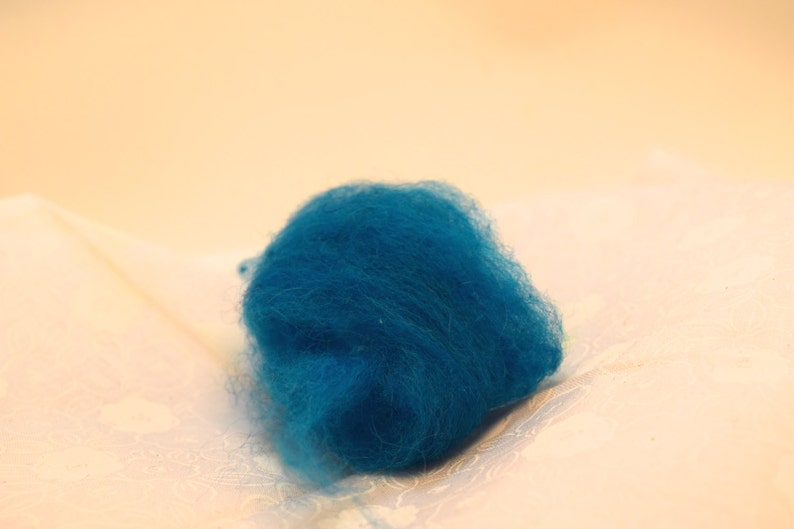 Turquoise Blue Alpaca Fiber image 4