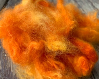 Orange Alpaca Fiber Dyed