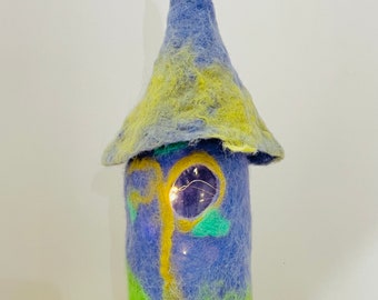Felted Fairy Gnome Lantern House Nightlight XL