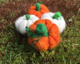 Needle Felted Alpaca Fiber Pumpkin