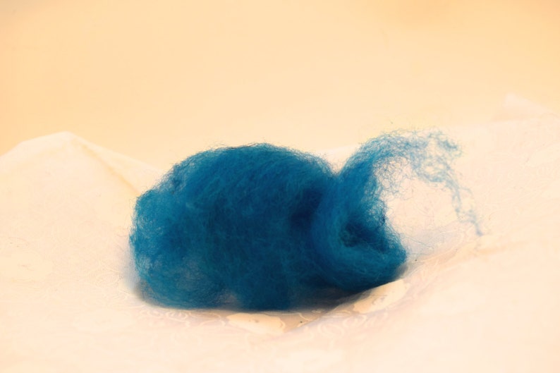 Turquoise Blue Alpaca Fiber image 5