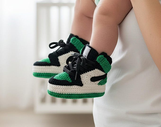 Sneakerhead Baby Shoes | Handmade Crochet Jordan Kicks | Newborn Photo Prop