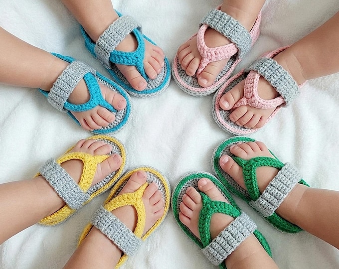 Crochet Baby Flip Flops Sandals, Newborn Knit Booties, Soft Cotton Infants Slippers, Newborn Photo Props Girl Shoes, Baby Boy Photo Outfit