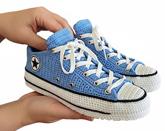 Gehäkelte Sneaker Hausschuhe, gemütliches Unisex Geschenk, rutschfeste langlebige Hausschuhe