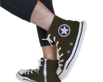 olive green converse