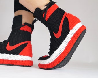 crochet nike slippers