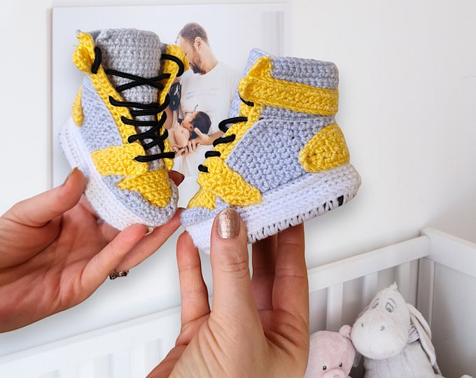 Crochet Baby Jordan-Style Wool Booties