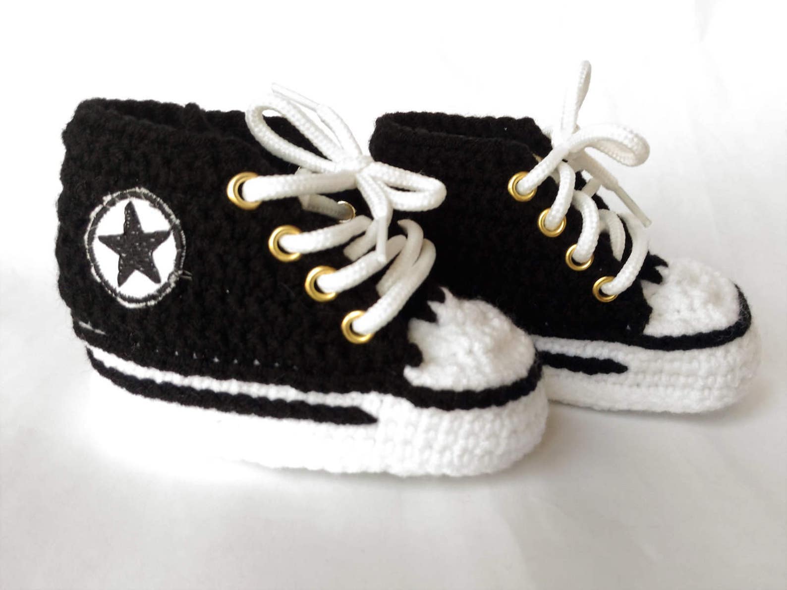 Black Baby Shoes Converse Crochet Baby Converse Baby Shower Etsy
