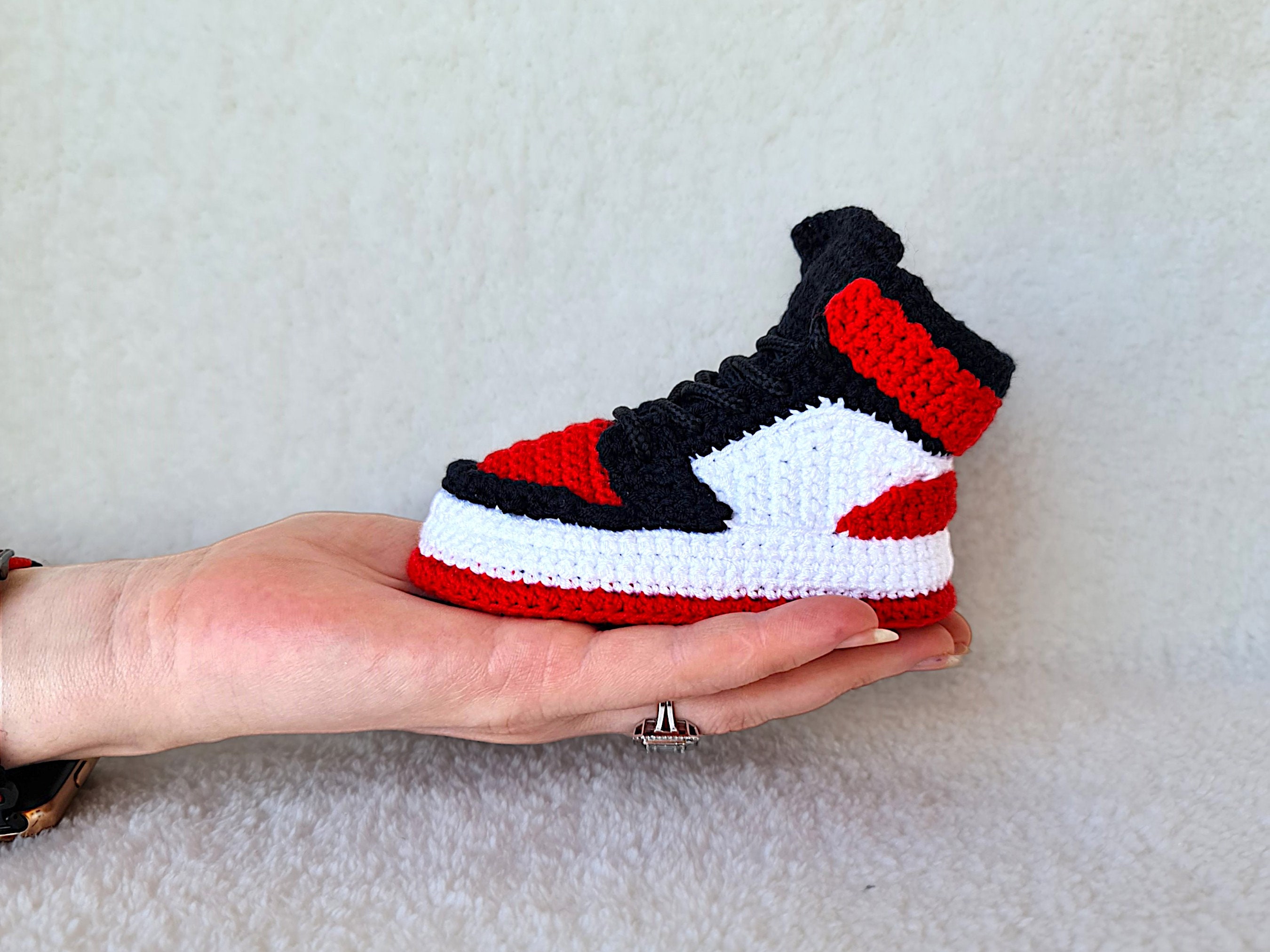 Crochet Baby Jordans Style Sneakers Booties - product view 3