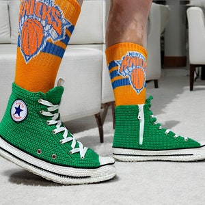 Customizable Converse Crochet Sneakers | Soft Wool Winter Slippers | Gift for Sneakerheads