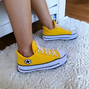 Customizable Crochet Sneaker Slippers, Unisex Cozy Knitted Booties, Plush Indoor Shoes with Custom Color Options, Perfect Mother&#39;s Day Gifts
