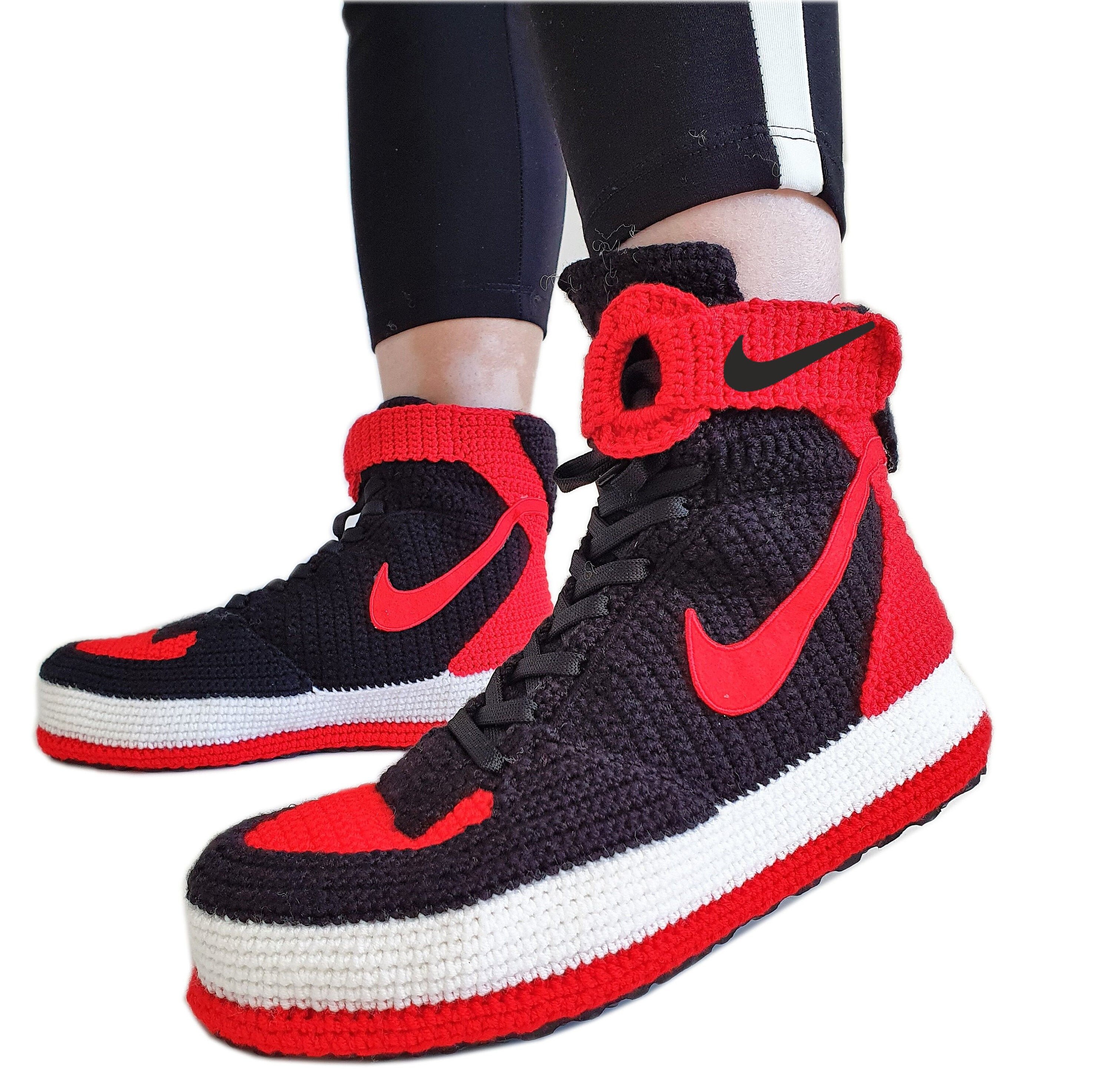 Force High Top Red Black Sneakers Slippers Cómodos - Etsy