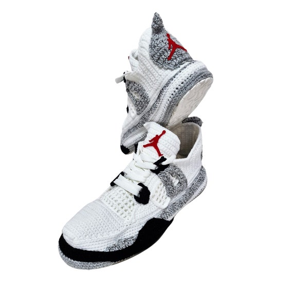 Jordan 4 Sneakers Plush Slippers House Custom Shoes - Etsy Canada