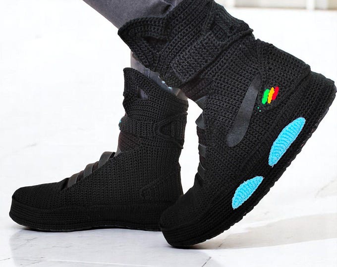 Handmade Crochet Air Mag Slippers Back to the Future Marty McFly Inspired Flying Shoes