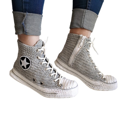 Grey Converse Plush Home Shoes Socks -
