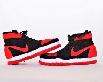 Zapatillas de ganchillo Air Jordan 1 retro para el hogar | Etsy México