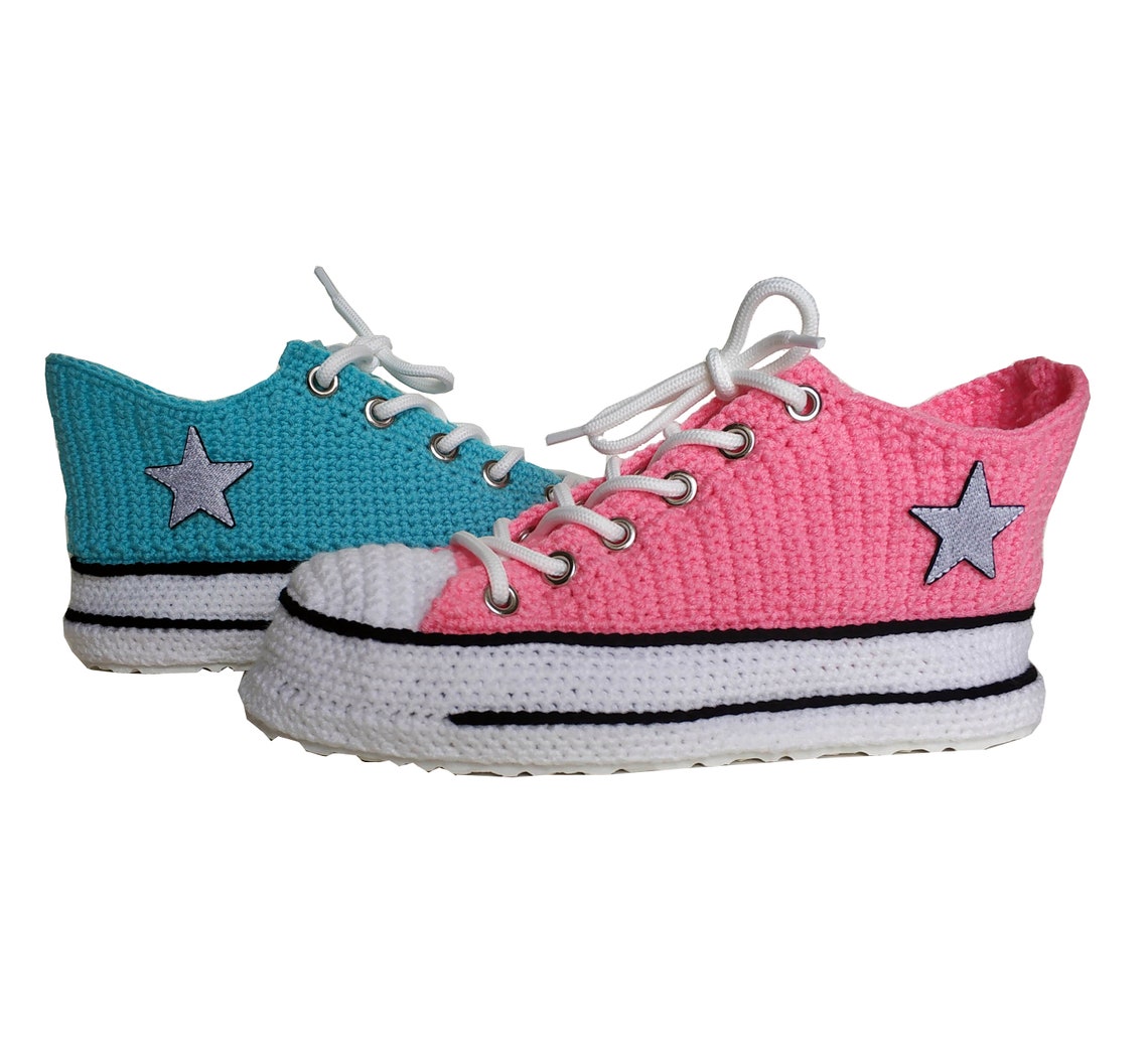 Handmade Twocolor Mismatched Converse Slippers Color Etsy