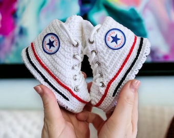 Crochet knit baby booties, newborn, baby socks, 0-3, 3-6, 6-9, 9-12 months, gifts, christening, birthday, sneakers, boys, girl, custom gift