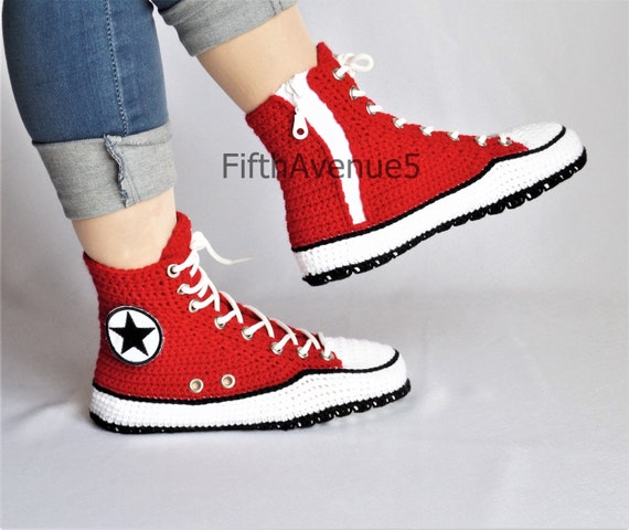chuck taylor all star handmade crochet high top