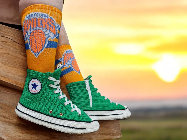 Handmade Converse Crochet Sneakers for Women | Elegant Boho Style Footwear