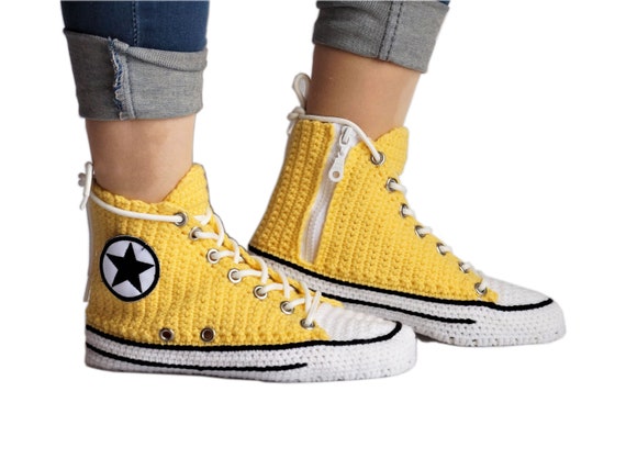 Verslaving Aas Koe Buy Yellow Converse Sneakers Slippers Seasonal Custom Handmade Online in  India - Etsy