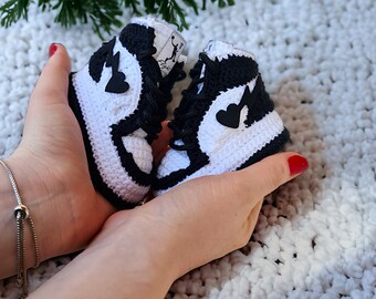 Crochet Baby Basketball Sneakers Booties, Custom Newborn Gift