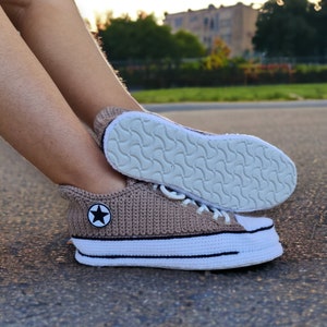 Collapse Sneakers In Ivory Crochet Knit