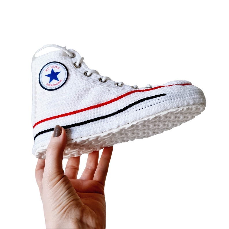 converse blanche crochet