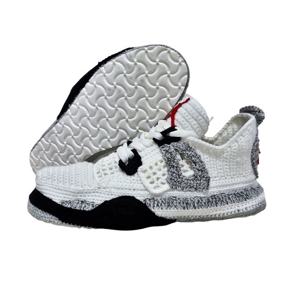 Jordan 4 Sneakers Plush Slippers House Custom Shoes - Etsy Norway