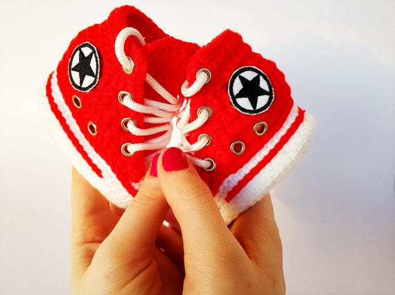 red converse crib shoes