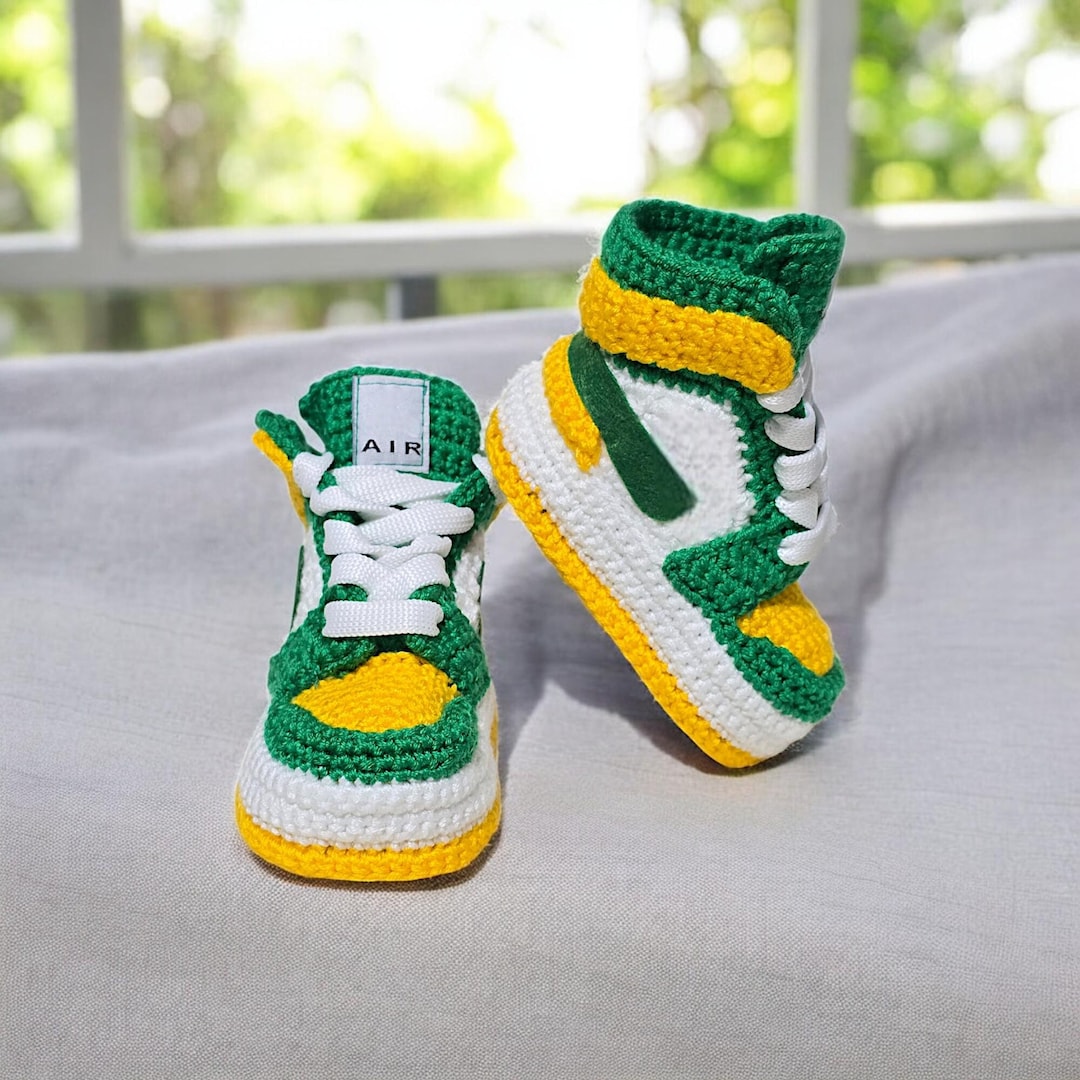Crochet Baby Jordan Booties in Oakland Colors Custom Newborn