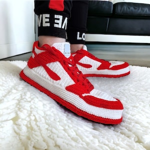 Dunk Retro Sneakers Hausschuhe, Gehäkelte Plüsch-Hausschuhe, Basketball-Geschenke, Weihnachtsgeschenke, Gestrickte Booties-Socken, Plüsch