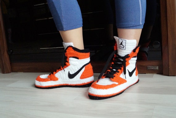 custom orange jordans