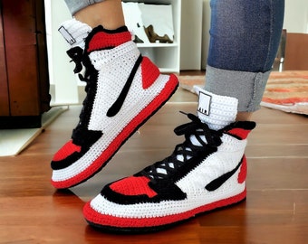 Zapatillas de punto personalizadas estilo Jordan, zapatillas de baloncesto AJ1, zapatillas de mujer, regalo de arte Sneakerhead, regalo de baloncesto para hombres, patadas personalizadas raras