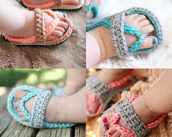 Crochet Baby Flip Flops Sandals, Newborn Knit Booties, Soft Cotton Infants Slippers, Newborn Photo Props Girl Shoes, Baby Boy Photo Outfit