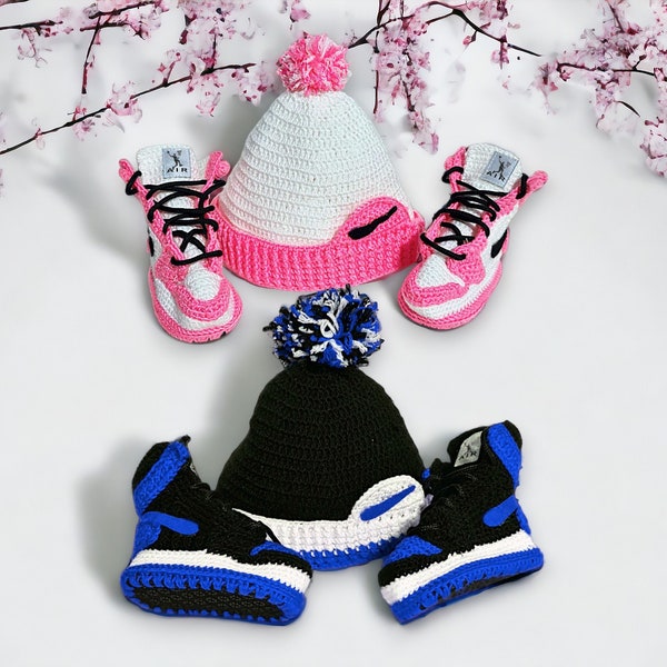 Ensemble chaussons et bonnet de bébé crochet - Cadeaux de douche  bébé - accessoires pour photos de nouveau-nés - Ensemble d'hiver pour bébé