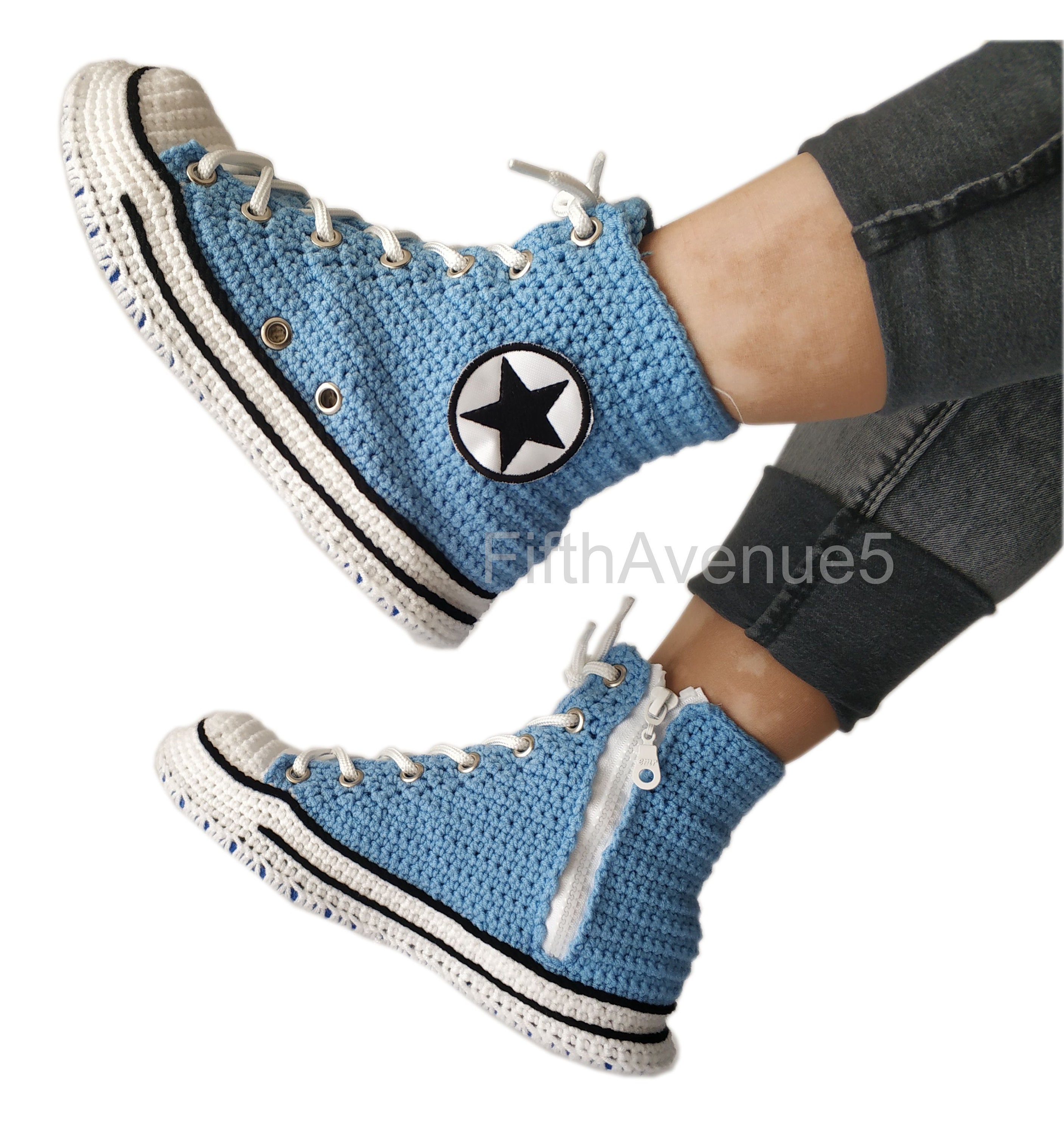 crochet converse high tops