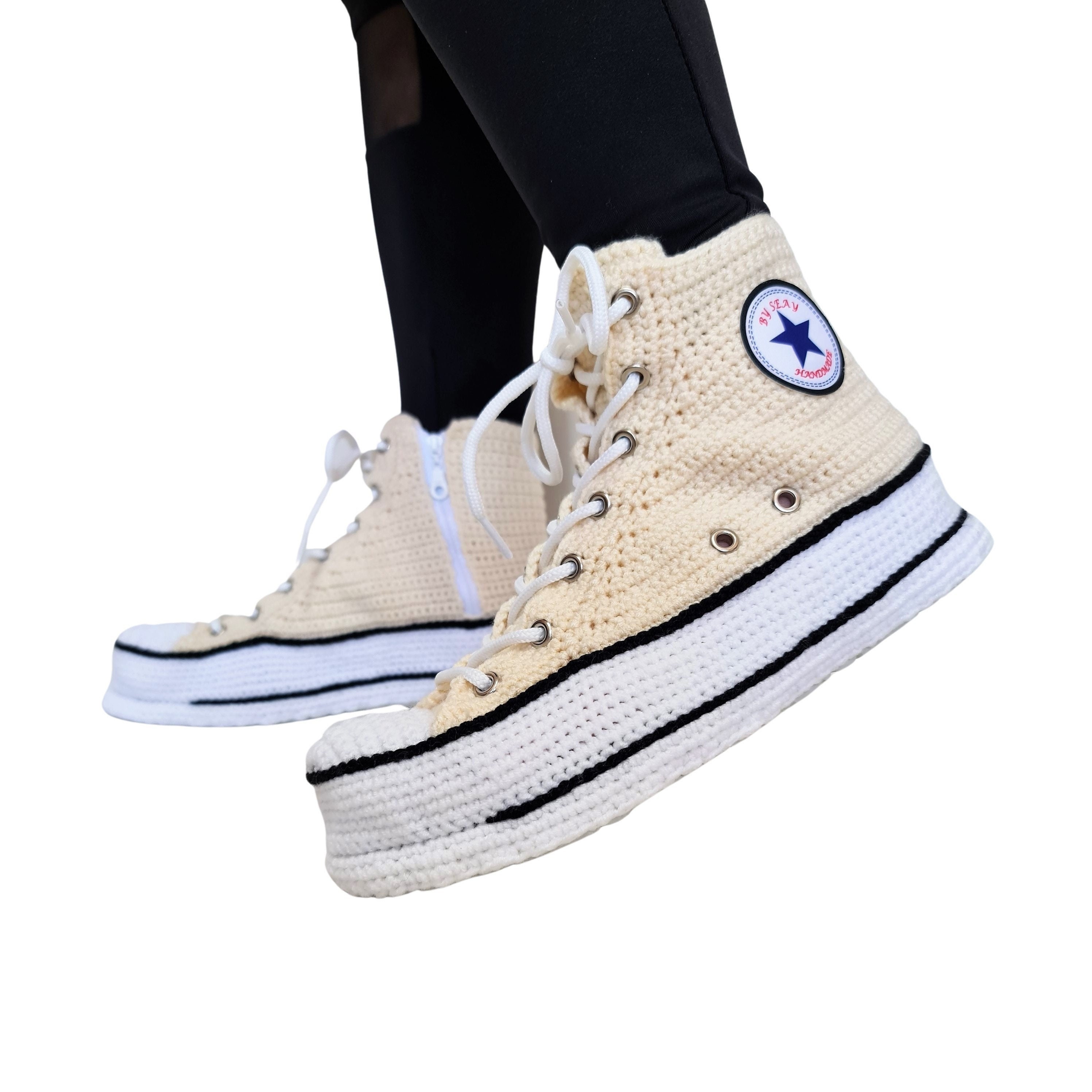 White Converse High Tops Platform Sneakers - Etsy