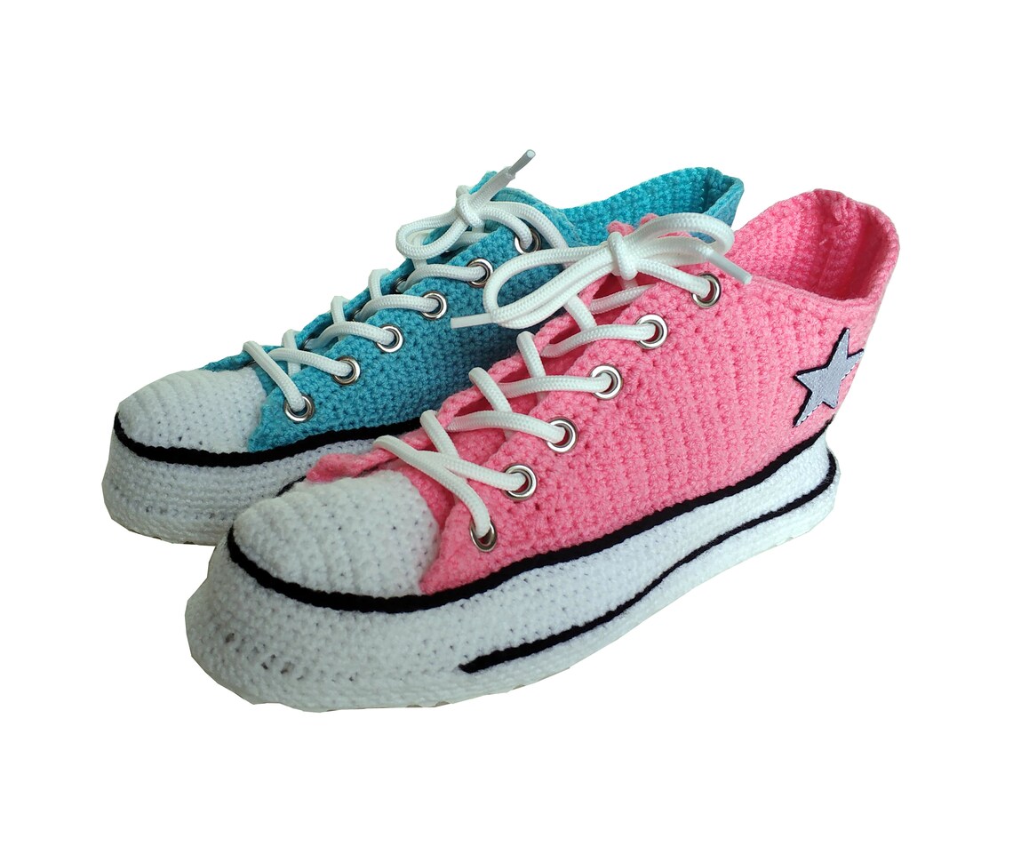 Handmade Twocolor Mismatched Converse Slippers Color Etsy