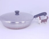 Vintage Pre 1968 Revere Ware 1801 Copper Clad Stainless Steel Skillet, 12 quot Revere Ware Skillet and Lid, Very Good Condition, 12 inch Skillet