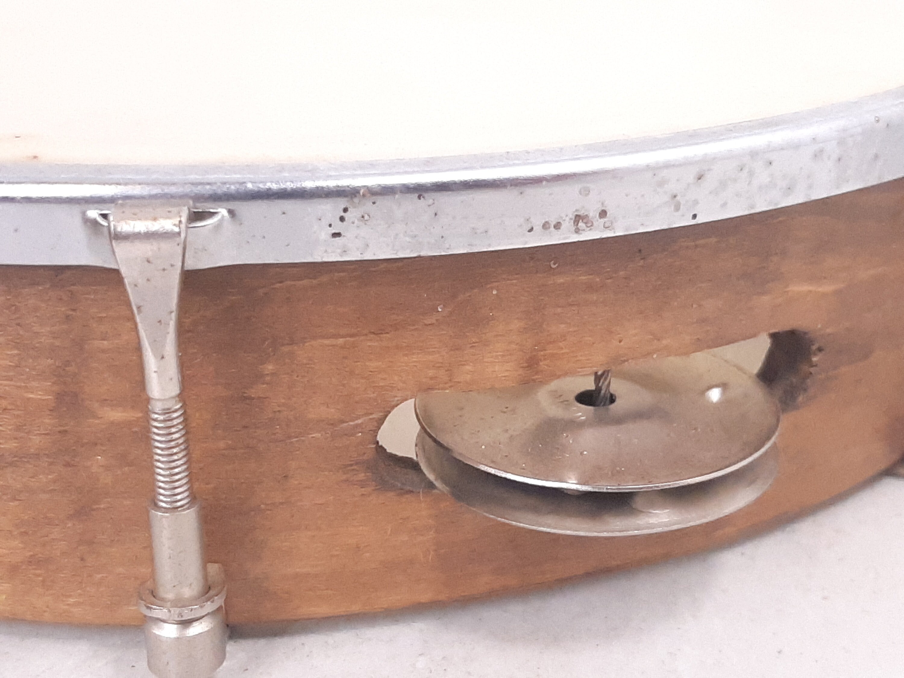 Vintage Wooden Tunable Tambourine Made in Japan, 10