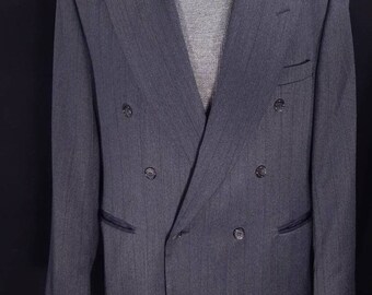 【Rrrr】DOUBLE LAPELED DOUBLE BREASTED Performance Blend Double Breasted Peak Lapel Suit Jacket