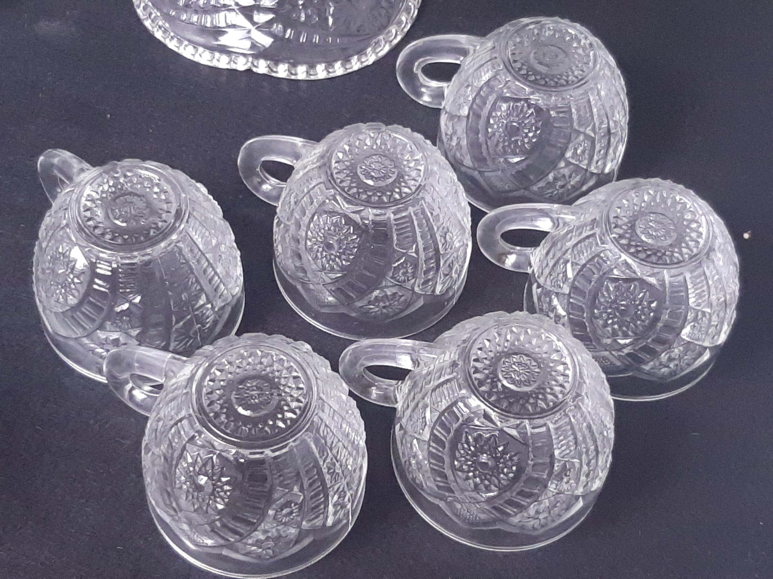 Vintage Thatcher Glass Mckee the Yorktown 14pc. Crystal Punch Set