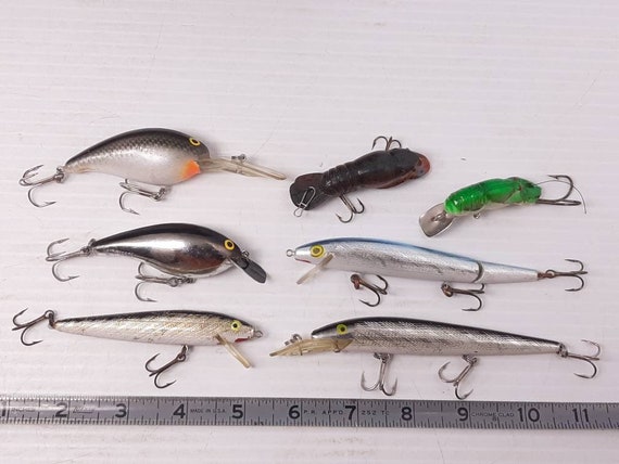 Ancien leurre de pêche vintage à collectionner, boîte et papier d'origine. Appâts pour poissons plats en bois de la société Helin, Detroit, MI. Grande pièce de collection - Canada