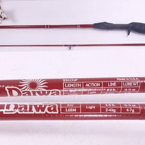 Vintage Daiwa 231CGP, 5'6 2pc Casting Rod, Light Action Fishing Rod with  Pistol Grip, Made in USA, Red Fishing Rod, Excellent Condition