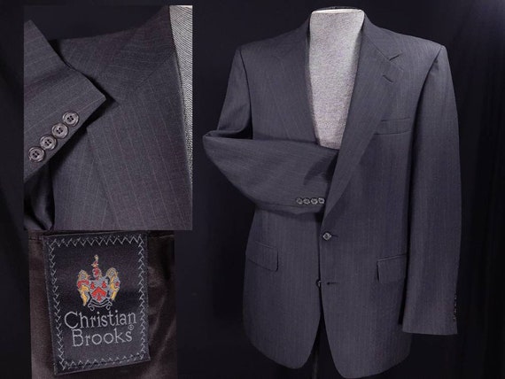 Vintage Christian Brooks Sport Coat, 42L, Gray wi… - image 1