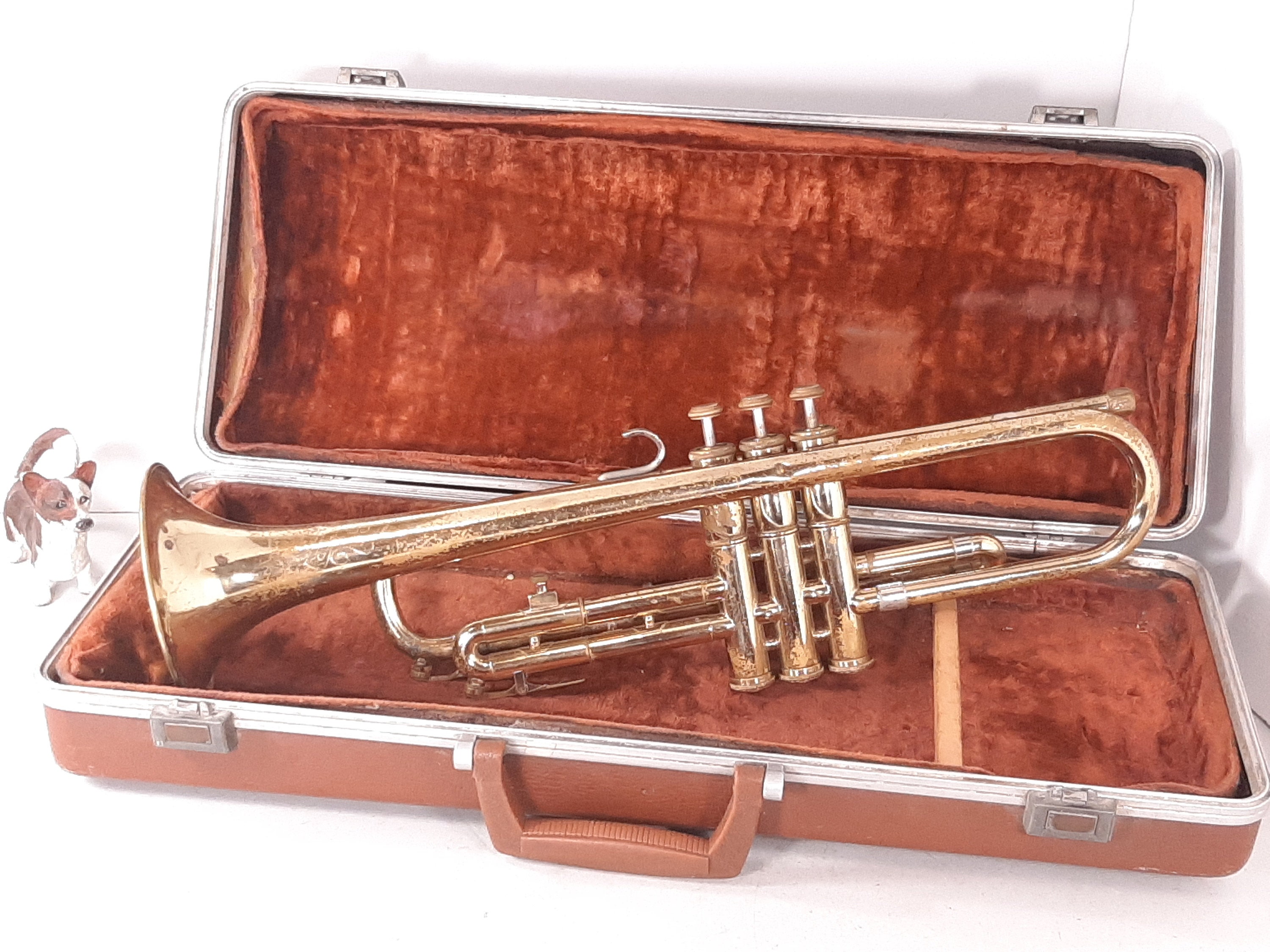 Polished Brass Bugle Instrument Pocket Trumpet With 3 Valve Flugel
