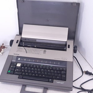 Vintage Brother AX-20 Word Processing Typewriter with Spell-Check, Works but Needs Ink, Excellent Condition, Portable Electric Typewriter