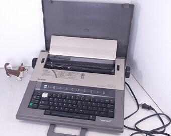 Vintage Brother AX-20 Word Processing Typewriter with Spell-Check, Works but Needs Ink, Excellent Condition, Portable Electric Typewriter