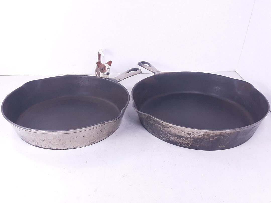Antique Wagner Nickel Plated Cast Iron Skillets 10 & Etsy
